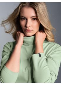 Rollkragenshirt TRIGEMA "TRIGEMA Rollkragenshirt", Damen, Gr. XL, gr&uuml;n (gr&uuml;n tea), Feinstrick, 95% Baumwolle, 5% Elastan, Basic, normal, ohne Ausschnitt, Shirts Rollkragenshirt