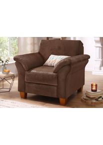 Sessel Home Affaire "Borkum, B: 101cm", braun (schoko), B:101cm H:87cm T:88cm, Struktur (100% Polyester);Luxus-Microfaser ALTARA NUBUCK (100% Polyester);MELROSE(100% Polyester);Luxus-Microfaser Toro (100% Polyester), Sessel, Sessel, mit Federkern