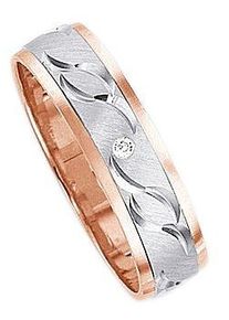 Trauring Firetti "Schmuck Geschenk Gold 375 Hochzeit Ehering Trauring "LIEBE" Gr. 16,5, rosa (wei&szlig;goldfarben, ros&eacute;goldfarben), Fingerringe, Damen, 16.5, 0,01 SI = kleine Einschl&uuml;sse mit Brillant, Ros&eacute;gold 375 Wei&szlig;gold 375, 5mm, Ros&eacute;gold 375, Wei&szlig;gold 375, Trauring, Made in Germany, wahlweise mit oder ohne Brillant