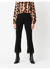 Stoffhose Toni "Fransenhose Jenny Kick 7/8", Damen, Gr. 40, N-Gr, schwarz, Web, Obermaterial: 70% Viskose, 25% Polyamid, 5% Elasthan, unifarben, regular fit lang, Hosen Stoffhose, mit Fransen
