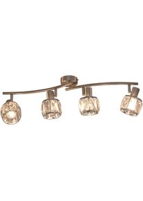 N&auml;ve N&Auml;VE LED Deckenspot "Josefa", silber (stahl, blank), 4, H: 18cm, 1 Stk., Leuchten, Schirme aus facettiertem Glas, inkl. LED-Leuchtmittel in Warmwei&szlig;, LED Deckenspot