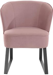 Sessel exxpo - SOFA FASHION "Americano, Loungesessel", pink (powder pink), B:66cm H:80cm T:69cm, Sessel, Sessel, mit Keder und Metallf&uuml;&szlig;en, Bezug in verschiedenen Qualit&auml;ten, 1 Stck.