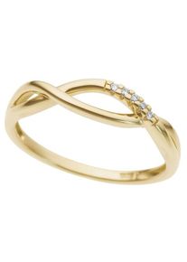 Diamantring Firetti "Schmuck Geschenk Gold 333 Damenring Goldring Diamant" Gr. 19, gold (gelbgoldfarben, wei&szlig;goldfarben), Fingerringe, Damen, 19, 0,04 P2 = erkennbare Einschl&uuml;sse, Diamanten Gelbgold 333, 1,5mm, Diamanten, Gelbgold 333, Diamantring, mit Brillanten