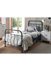 Einzelbett Vipack "New York, Bettgestell Metall, pulverbeschichtet, in zeitlosem Design", blau, B:95cm H:100cm L:210cm, Betten, Einzelbett, zwei Breiten und mehrere Farben zu Auswahl