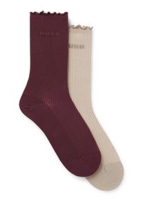 Basicsocken HUGO UNDERWEAR "2P RS LETTUCE CC W", Damen, Gr. 39-42, Sockengr&ouml;&szlig;e, schwarz lila 506, Baumwollmischung, normal, Socken Basicsocken, Bund leicht gekr&auml;uselt