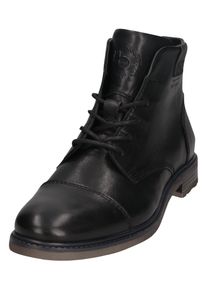 Schn&uuml;rboots Bugatti, Herren, Gr. 42, schwarz, Leder, Basic, Schuhe Schn&uuml;rboots, Stiefel, Schn&uuml;rstiefelette, Business-Boots mit Rei&szlig;verschluss