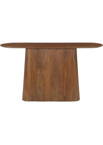 Konsolentisch Sit "MANGO NATURAL", beige (natur, natur, natur), B:140cm H:76cm T:40cm, Tische, Konsolentisch, mit Sockelfu&szlig; im Lamellendesign