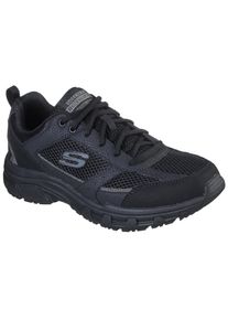Sneaker Skechers "OAK CANYON-VERKETTA", Herren, Gr. 45, schwarz, Leder, Lederimitat, Textil, Schuhe Sneaker, mit Relaxed Fit-Ausstattung, Freizeitschuh, Halbschuh, Schn&uuml;rschuh