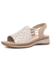 Riemchensandale Ara "HAWAII", Damen, Gr. 40, silber (sand, silberfarben), Veloursleder, metallic, Schuhe Riemchensandale, Sommerschuh, Sandalette, Keilabsatz, mit Stretch-B&auml;nder, G-Weite, Topseller