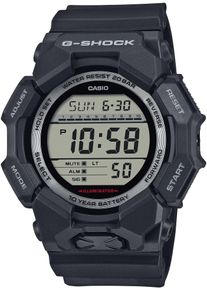 Chronograph Casio G-SHOCK, schwarz (schwarz, silberfarben), Armbanduhren, Damen, Chronograph, Quarzuhr, Armbanduhr,Herrenuhr, digital, autom. Kalender, Resinarmband