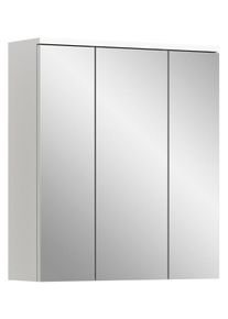 Spiegelschrank Welltime "CAPRI, Breite 63 cm, 3 Spiegelt&uuml;ren mit Soft-Close-Funktion, 9 F&auml;cher", wei&szlig;, wei&szlig; hochglanz, B:63cm H:73cm T:21cm, FSC-zertifizierter Holzwerkstoff, MDF, Schr&auml;nke, Spiegelschrank, Badschrank, Schrank, H&auml;ngeschrank, Spiegel