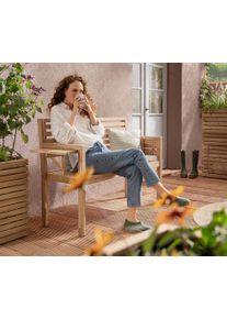 Tchibo - Z&aacute;hradn&aacute; lavička &raquo;Lenja&laquo; s v&yacute;klopn&yacute;mi opierkami na ruky - farba: hned&aacute;