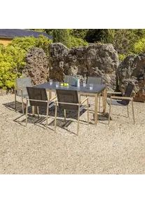 Dining-Loungeset Sydney Grau/Silberfarben