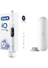 Oral-B iO Series 6 elektrick&aacute; zubn&aacute; kefka, 5 režimov, časovač, tlakov&yacute; senzor, mobiln&eacute; aplik&aacute;cie, biela