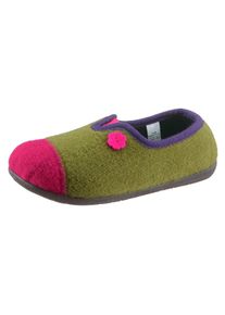 Landgraf Dames Huisschoen in groen ,maat 38, Witt, 100% Vilt