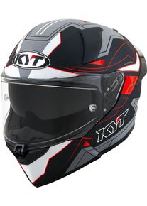 KYT R2R LED, kask integralny , kolor: Matowy Czarny/Szary/Biały/Czerwony , rozmiar: M