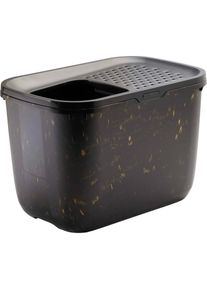 Savic Kattenbak Hop In Marble Zwart / Goud - 58,8X39X39,5 Cm, Katzenklo