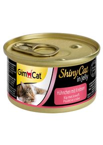 24x70g Gimcat ShinyCat in Jelly H&uuml;hnchen mit Krebsen
