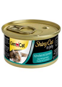 24x70g Gimcat ShinyCat in Jelly H&uuml;hnchen mit Garnelen
