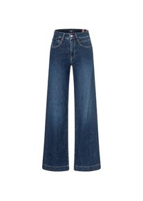 MAC, Damen, Stretch-Jeans &raquo;RICH PALAZZO&laquo; Naht-Details an den Ges&auml;&szlig;taschen, night blue netwash, 42 - L&auml;nge 32, Jeans von MAC im Pallazzo- Style