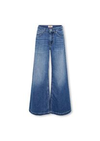 KIDS Only, Damen, Relax-fit-Jeans &raquo;KOGCALIFORNIA MW WIDE FLARED REA NOOS&laquo;, Dark Medium Blue Denim, N-Gr, 164 - N-Gr, Dark Medium Blue Denim, Jeans von