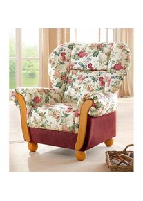 Home Affaire, Sessel &raquo;Milano, bequemer Ohrensessel im Landhaus-Stil&laquo; Hochlehnsessel, rot/gebl&uuml;mt, Chenille (70% Polyacryl, 30% Polyester);Chenille (70