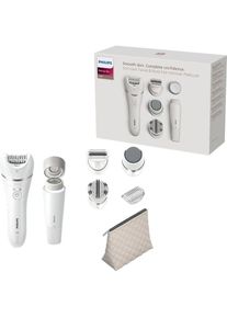 Philips, Epilierer &raquo;Beauty Set Series 9000 BRE770/92&laquo; 5 Stk. Aufs&auml;tze inkl. Gesichtshaarentferner und Tasche, Nass-und Trockenfunktion, wei&szlig;, 