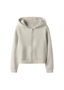 name it, Unisex, Kapuzensweatjacke &raquo;NKFMILLE SHORT NREG SWE CARD WH UNB NOOS&laquo;, Pumice Stone, 122/128, Pumice Stone, Praktische Sweatjacke von name it 