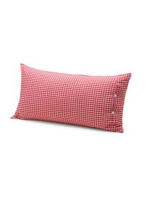 Leinenweberei Vieb&ouml;ck Kopfkissenbezug Bauernkaro Rot-Wei&szlig; 40 &times; 80 cm