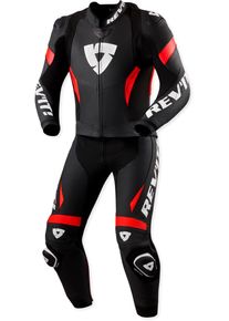 Revit Argon 3, leather suit 2pcs. perforated , color: Black/Neon-Red , size: 46