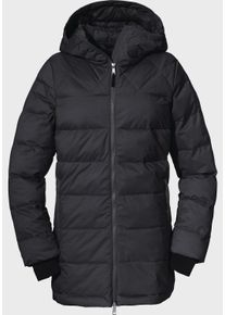 Sch&ouml;ffel Parka SCH&Ouml;FFEL "Insulated Parka Boston L", Damen, Gr. 44, schwarz (9990, schwarz), Oberstoff : Aussenseite: 100% Polyester (Membran: Polyurethan) Futter : 100% Polyester F&uuml;llung : 100% Polyester, regular fit, hoch geschlossener Ausschnitt, Jacken Parka