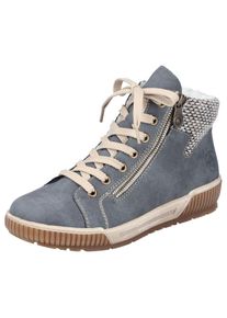 Winterboots Rieker, Damen, Gr. 37, blau, Lederimitat, Schuhe Winterboots, in sportivem Look