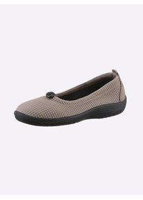 Ballerina CLASSIC, Damen, Gr. 38, grau (taupe), Textil, Basic, Schuhe Ballerina