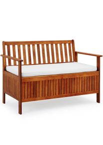 Casaria Banco de jard&iacute;n de madera de acacia 120x62x84cm espacio de almacenamiento