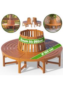 Casaria Banco para &aacute;rbol circular eucalipto certificaci&oacute;n FSC 160cm