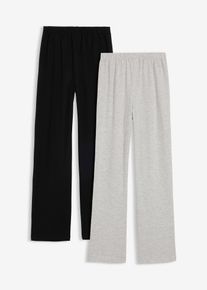 Pantaloni in jersey elasticizzato di misto cotone biologico, Nero, Taglia 146, bonprix