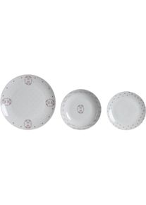 DKD Home Decor, Geschirrset, Geschirr-Set Scandi 18 St&uuml;cke 27 x 27 x 3 cm (18 Stk.)
