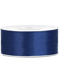 partydeco, Geschenkverpackung, Satin Ribbon, navy blue, 25mm/25m (1 pc. / 25 lm) (1x)