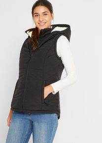 bonprix Femei Vestă matlasată cu căptușeală teddy, negru, 56