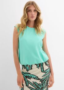 bonprix Koszulka z elastycznym wykończeniem, zielony, 52/54