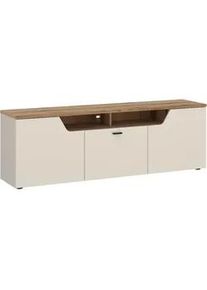 TV-Element Cut Out, B: 165 cm Kaschmir/Eichefarben
