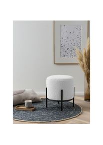 Salesfever Polsterhocker &raquo;Komfortabler Polsterhocker&laquo; mit Design-Gestell aus schwarzem Metall