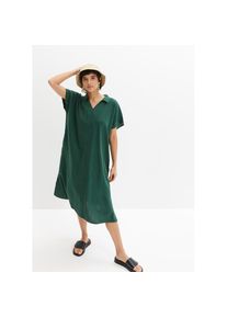 bonprix Tunikakleid &raquo;Kaftan-Kleid aus leichtem Leinen-Viskose-Mix&laquo; f&uuml;r den Alltag, aus Leinen-Viskose-Mix, weite Kaftan-Form gr&uuml;n, Gr&ouml;&szlig;e 48