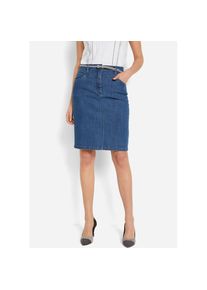 bonprix Jeansrock &raquo;Jeansrock, Stretch&laquo; aus elastischem Material, k&ouml;rpernahe Passform, unifarben blau, Gr&ouml;&szlig;e 50