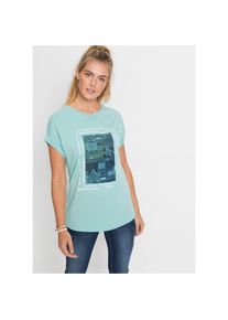 bonprix T-Shirt Regular Fit, Kurzarm-Design, aus Viskose-Mix blau, Gr&ouml;&szlig;e 32/34 (XS)