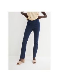 bonprix Stretch-Hose &raquo;Stretch-Hose in Schlupfform&laquo; aus Viskose, Slim Fit Passform, Schlupfform mit G&uuml;rtelschlaufen blau, Gr&ouml;&szlig;e 48