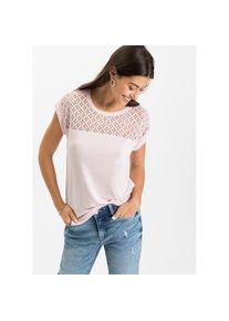 bonprix T-Shirt &raquo;Shirt aus Viskose-Mix&laquo; gerade Passform, Kurzarm, f&uuml;r vielseitige Anl&auml;sse, aus Viskose-Mix rosa, Gr&ouml;&szlig;e 32/34 (XS)