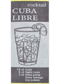 Strandtuch Dyckhoff "Cuba Libre", grau, B:80cm L:180cm, Frottiervelours, Baumwolle, Handt&uuml;cher, Strandtuch, kuscheliges Velours