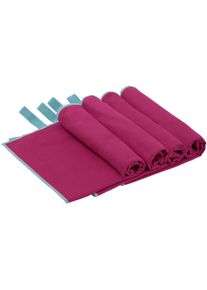 Handt&uuml;cher OTTO HOME "Leoa, diverse Gr&ouml;&szlig;en, Sporthandtuch, Reisehandtuch, Strandtuch", pink (beere), B:100cm L:50cm, Microfaser, Obermaterial: 88% Polyester, 12% Polyamid, Handt&uuml;cher, Handt&uuml;cher, sehr leicht, kompakt, schnelltrocknend, Mikrofaser mit Kontrastnaht