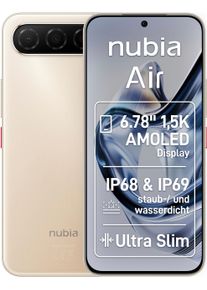 NUBIA Smartphone "Air 256GB", Energieeffizienz: B, gold (titanium desert), 256 GB, Mobiltelefone, Smartphone